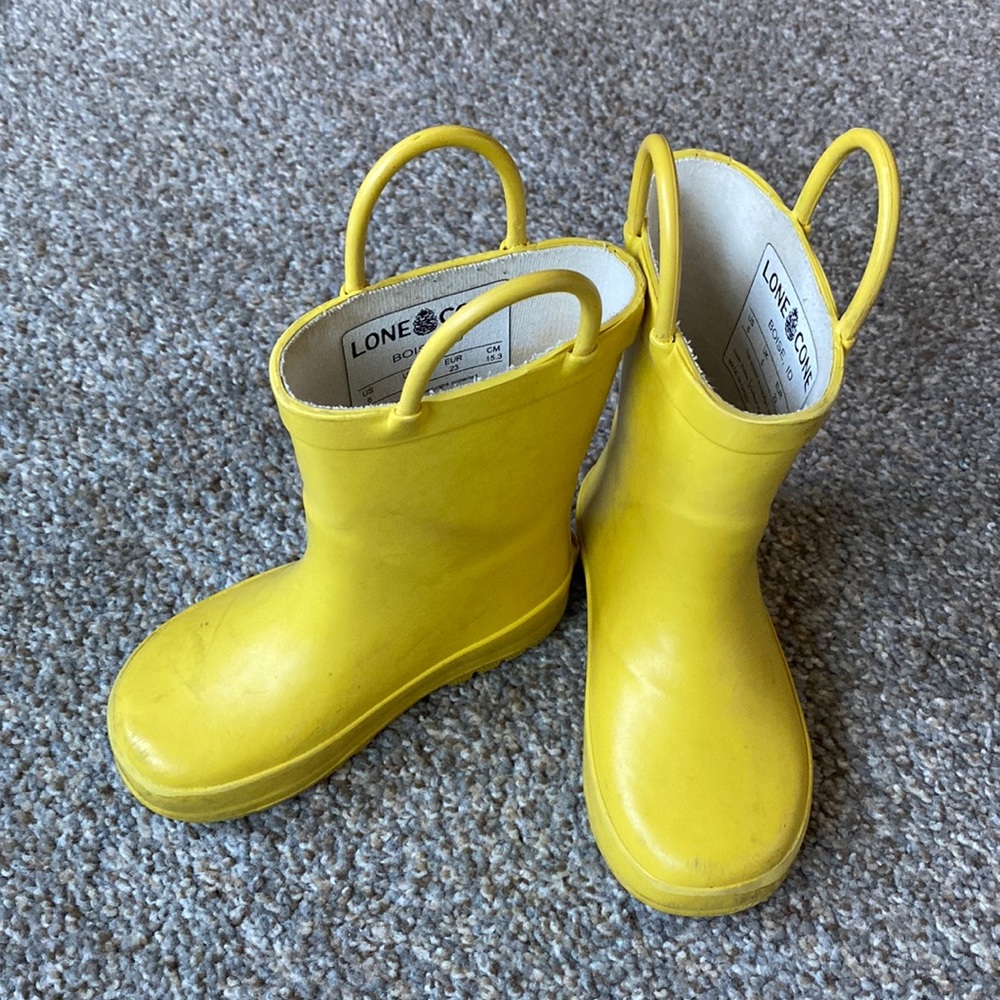 Yellow toddler rain boots